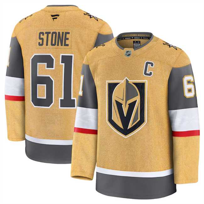 Mens Vegas Golden Knights #61 Mark Stone Gold 2024-25 Home Stitched Hockey Jersey Dzhi->vegas golden knights->NHL Jersey